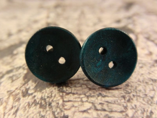 Rustikale Natur Holz Knopf Ohrstecker Button Roh